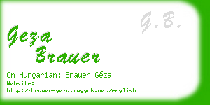 geza brauer business card