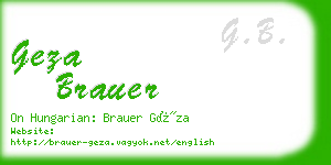 geza brauer business card